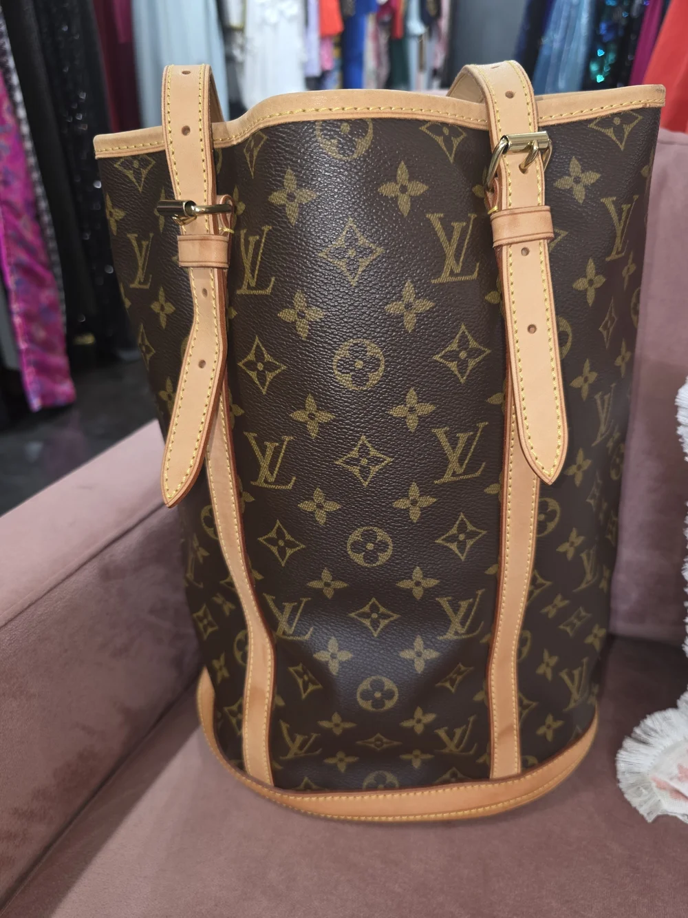 Louis Vuitton Monogram Petit Noe Bucket Bag GM- Brown & Tan